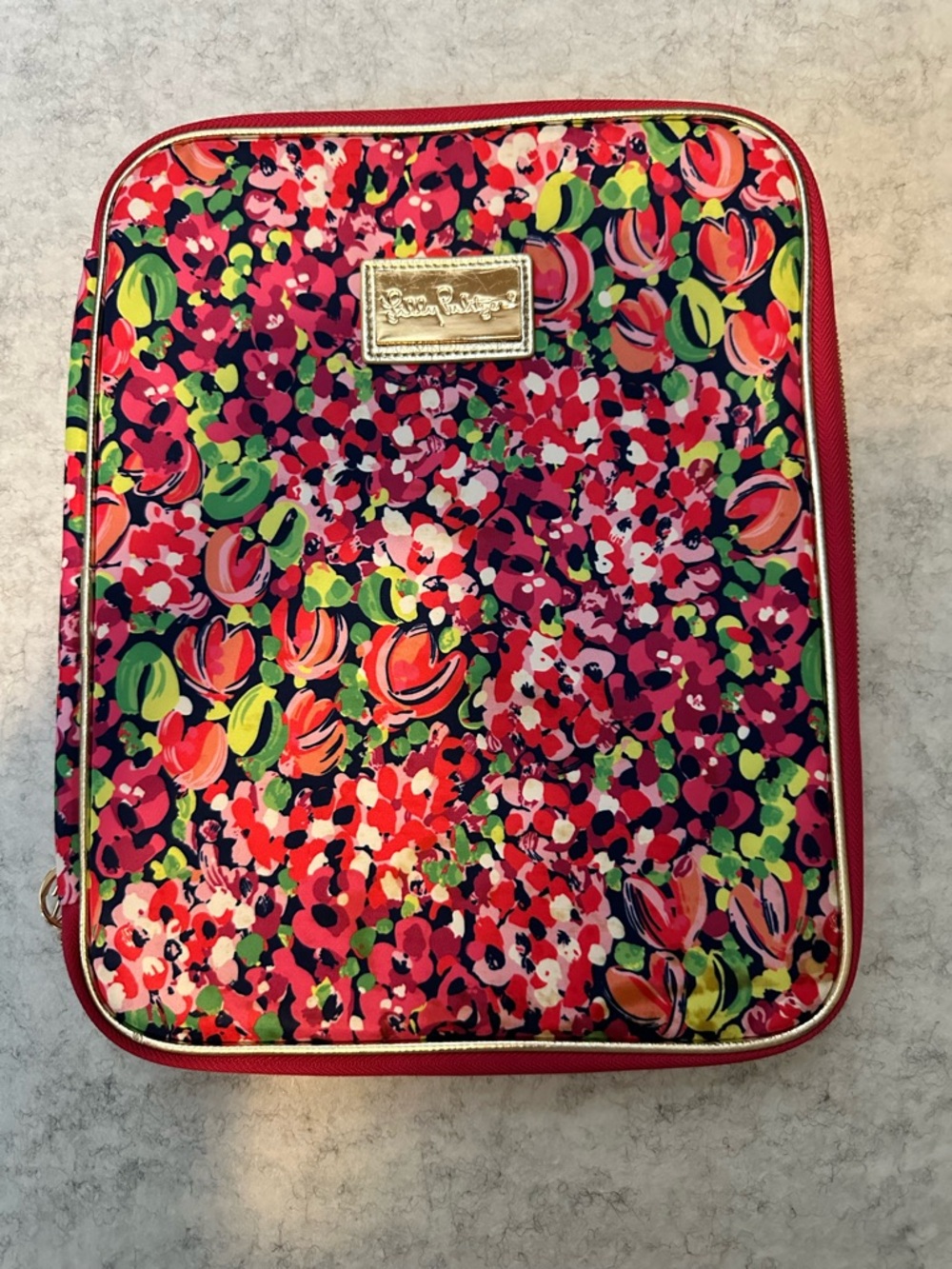 Lilly Pulitzer Floral Pink Green Navy Laptop/iPad Case